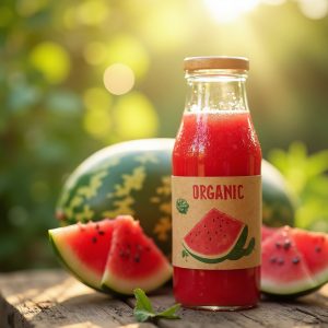 Organic watermelon juice beverage